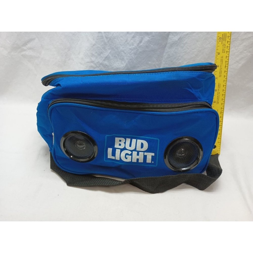 Bud Light Beer 24-Can Insulated Cooler Bag with Bluetooth Stereo Speakers